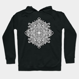 Vintage Winter Monochrome Doodle Hoodie